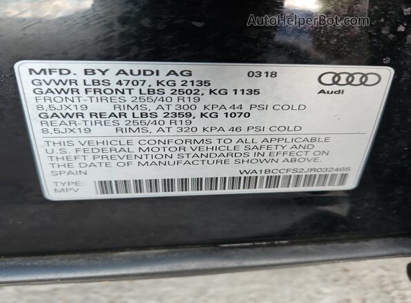 WA1BCCFS2JR032465 2018 AUDI Q3 Black 