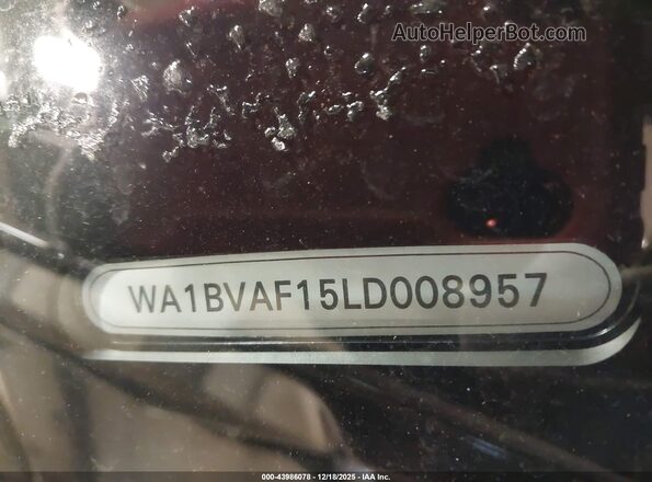 WA1BVAF15LD008957 2020 AUDI Q8 Black Vista del compartimento del motor