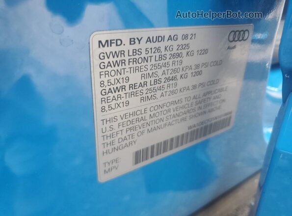WA1DECF31N1018699 2022 AUDI Q3 Blue Սալոնի 360 աստիճան տեսք