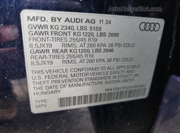 WA1DECF32S1027682 2025 AUDI Q3 Blue 