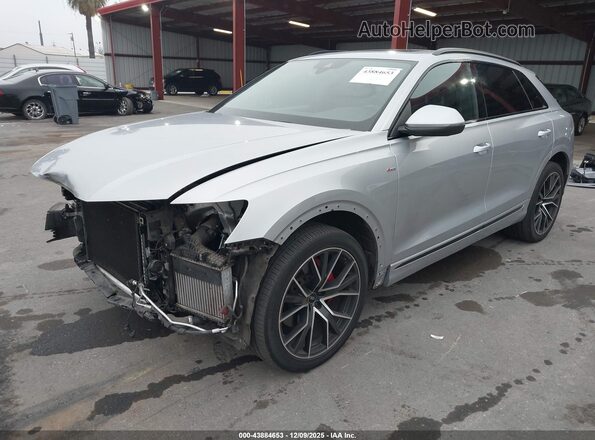 WA1EVAF12MD007909 2021 AUDI Q8 Silver წინა მარცხენა ხედი სამი მეოთხედიდან