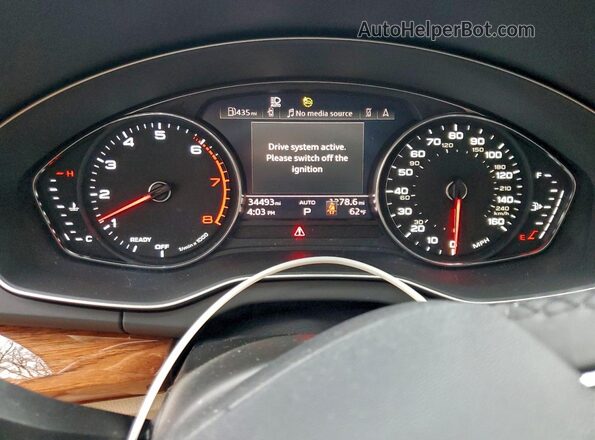 WA1GAAFY1N2029656 2022 AUDI Q5 White Вид щитка приладів