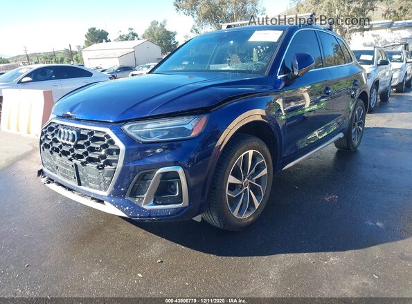 WA1GAAFY3N2110156 2022 AUDI Q5 Blue Առջևի ձախ երեք քառորդ տեսարան