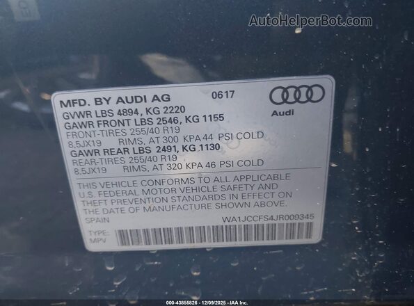 WA1JCCFS4JR009345 2018 AUDI Q3 Blue 