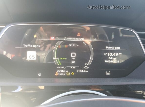 WA1VABGE9PB001916 2023 AUDI E-TRON White Instrument cluster view
