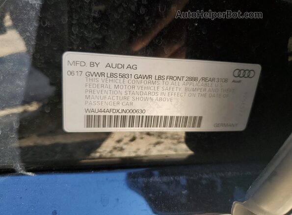 WAU44AFDXJN000630 2018 AUDI OTHER Black 
