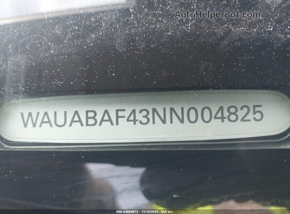 WAUABAF43NN004825 2022 AUDI OTHER Gray Շարժիչի բաժամունքի տեսք