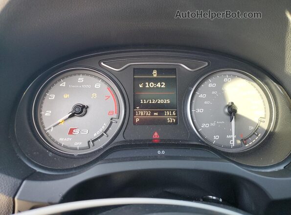 WAUB1GFF2G1118255 2016 AUDI S3 Black Вид щитка приладів
