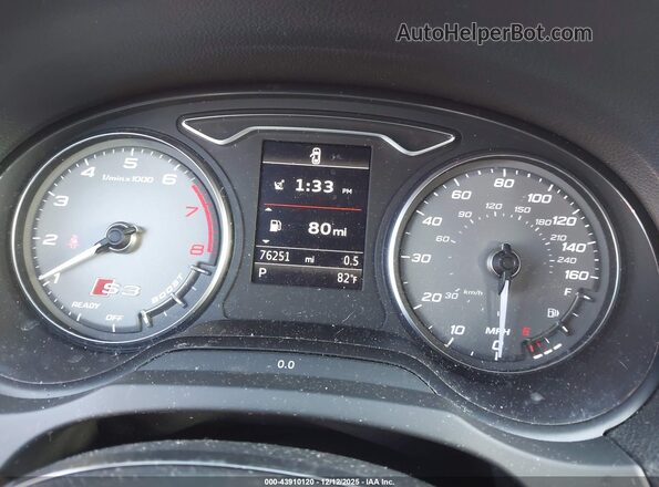 WAUB1GFF6G1102107 2016 AUDI S3 Black Հետևի նստատեղերի տեսք