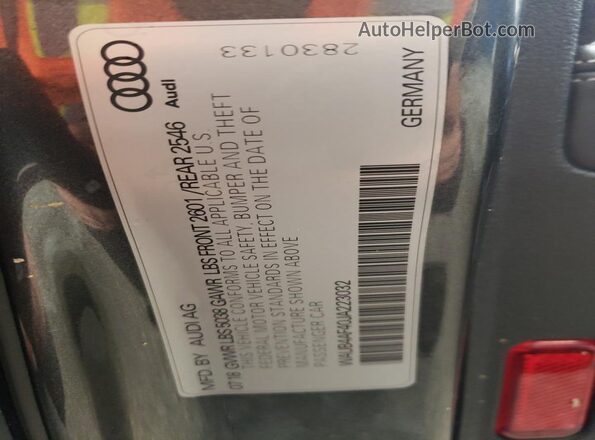 WAUB4AF40JA223032 2018 AUDI S4 Black 