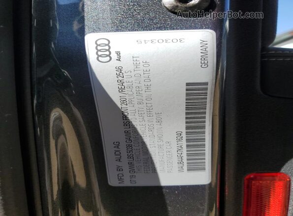 WAUB4AF47KA116240 2019 AUDI S4 Gray Engine compartment view