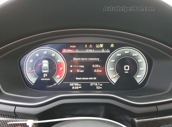 WAUB4AF47LA043002 2020 AUDI S4 White Widok zestawu wskaźników