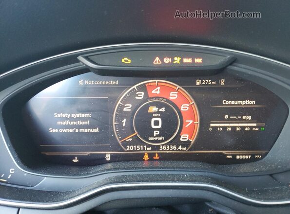 WAUB4AF48JA200369 2018 AUDI S4 Белый Вид щитка приборов