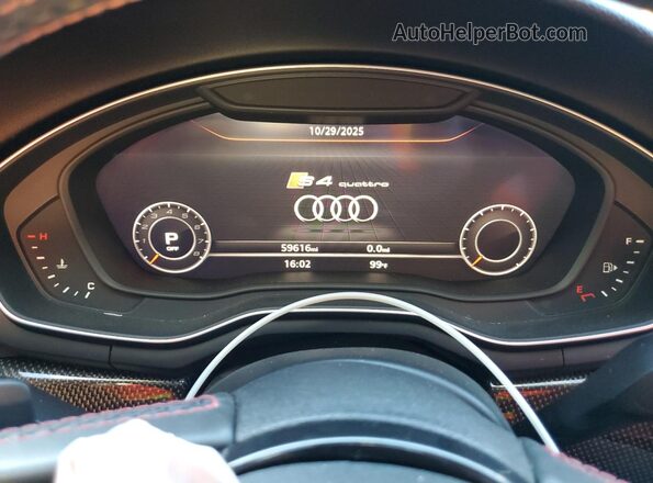 WAUB4AF49KA002207 2019 AUDI S4 Белый Вид щитка приборов