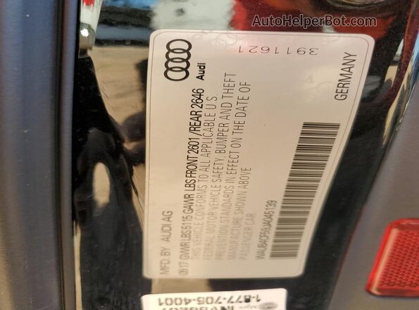 WAUB4CF59JA045139 2018 AUDI S5 Черный 