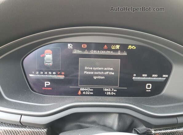 WAUB4CF5XLA002562 2020 AUDI S5 White Вид щитка приладів