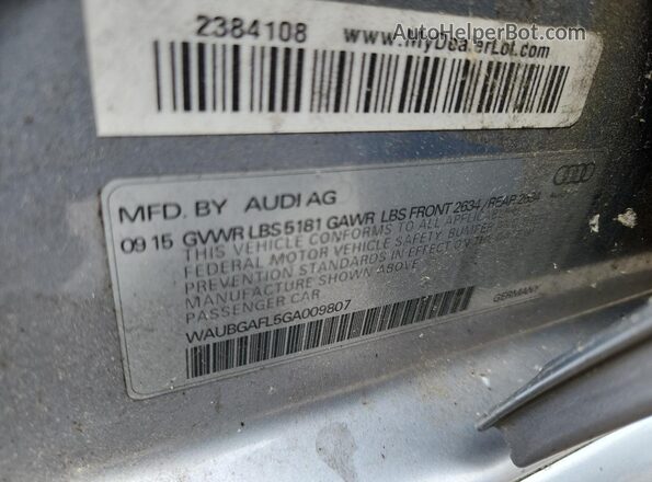 WAUBGAFL5GA009807 2016 AUDI S4 Silver Widok komory silnika