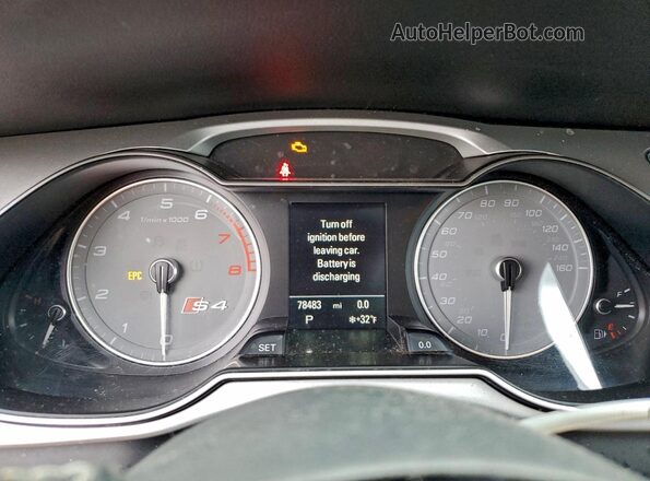 WAUBGAFL6GA009332 2016 AUDI S4 Gray Vista del cuadro de instrumentos