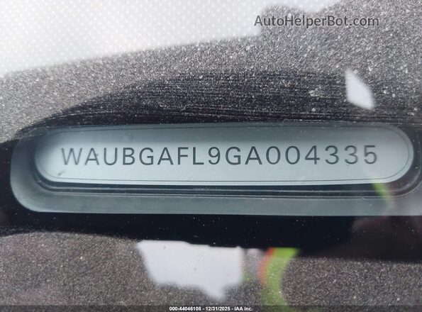 WAUBGAFL9GA004335 2016 AUDI S4 Blue Вид підкапотного простору