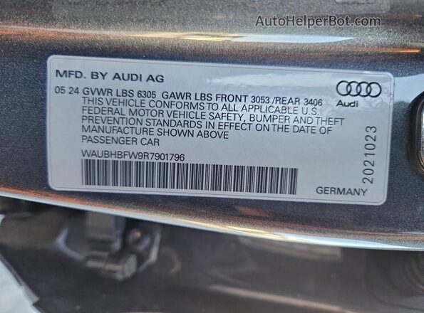 WAUBHBFW9R7901796 2024 AUDI RS Gray ძრავის განყოფილების ხედი