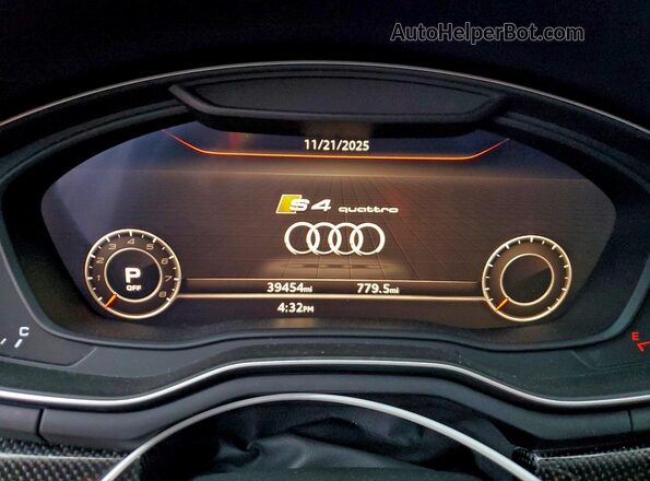 WAUC4AF4XKA000762 2019 AUDI S4 White Vista del cuadro de instrumentos
