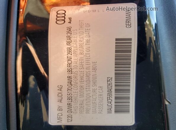 WAUC4CF56MA026752 2021 AUDI S5 Black Вид підкапотного простору