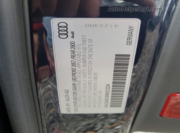 WAUD8AF28MN023234 2021 AUDI OTHER Blue Vista del compartimento del motor