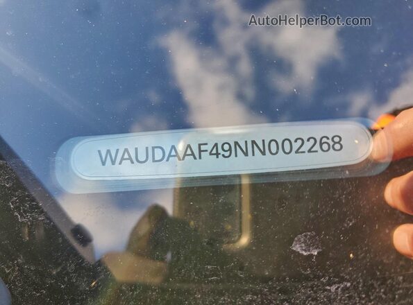 WAUDAAF49NN002268 2022 AUDI OTHER Black Widok naklejki z numerem VIN