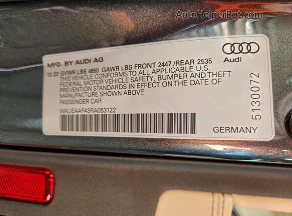 WAUEAAF43RA053122 2024 AUDI OTHER Black Widok komory silnika