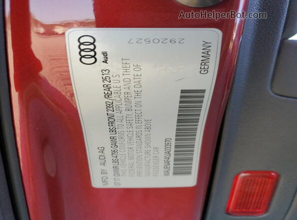 WAUENAF40JA033970 2018 AUDI OTHER Red 