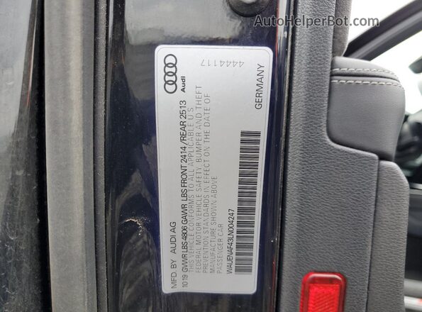 WAUENAF43LN004247 2020 AUDI OTHER Black Вид підкапотного простору