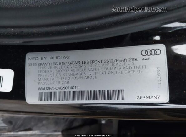WAUGFAFC4GN014014 2016 AUDI OTHER Black Engine compartment view