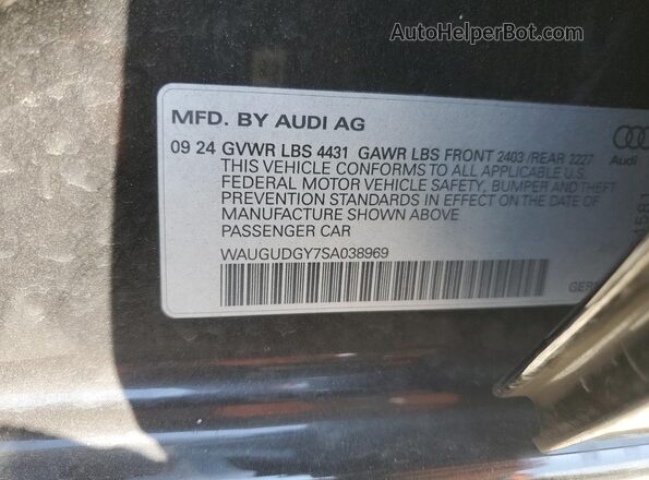 WAUGUDGY7SA038969 2025 AUDI OTHER Black VIN კოდის სტიკერის ხედი