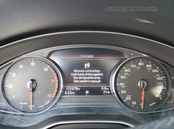 WAULMAF45JA030850 2018 AUDI OTHER Black Vista del cuadro de instrumentos