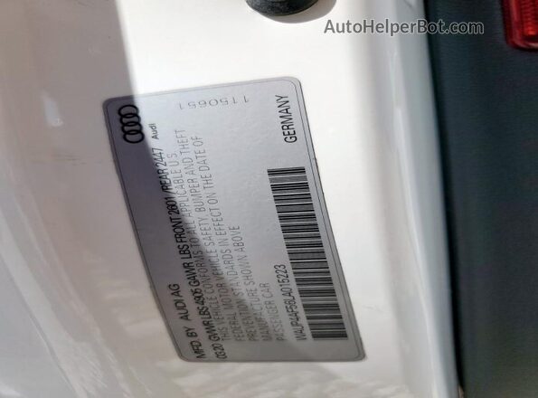 WAUP4AF56LA015223 2020 AUDI S5 White Շարժիչի բաժամունքի տեսք