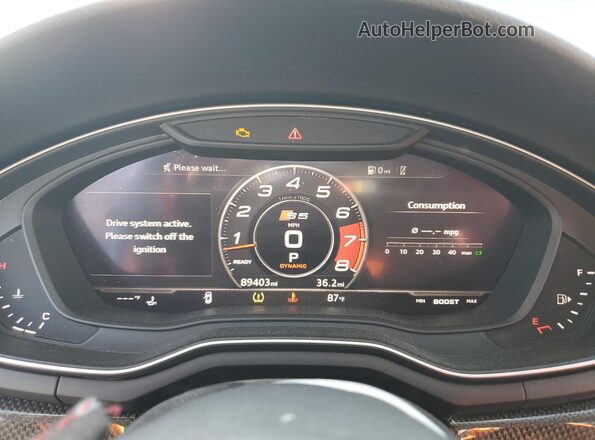 WAUP4AF57KA001801 2019 AUDI S5 Blue Սարքավորումների վահանակի տեսք