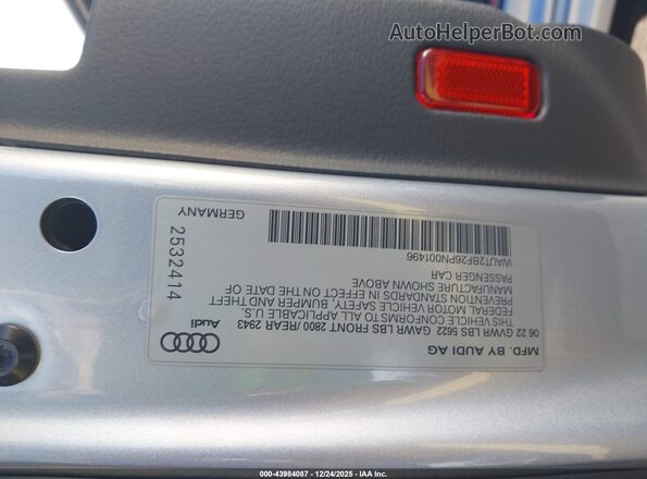 WAUT2BF26PN001496 2023 AUDI OTHER Gray Вид підкапотного простору