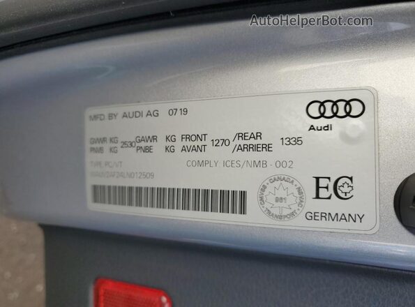 WAUV2AF24LN012509 2020 AUDI OTHER Silver ძრავის განყოფილების ხედი