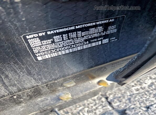 WB523CF00RCN39234 2024 BMW IX Black სალონის 360-გრადუსიანი ხედი