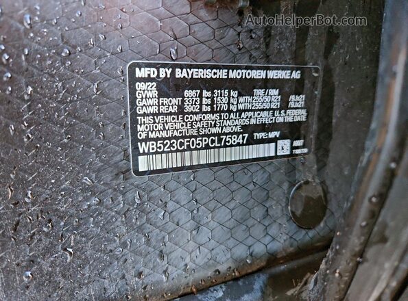 WB523CF05PCL75847 2023 BMW IX Black 360 interior view