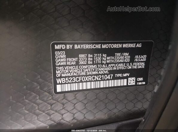 WB523CF0XRCN21047 2024 BMW IX Blue 