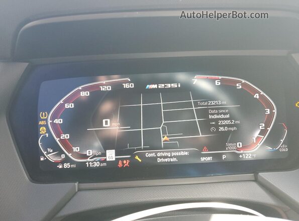 WBA13AL05P7N02465 2023 BMW M2 Gray ხელსაწყოთა პანელის ხედი