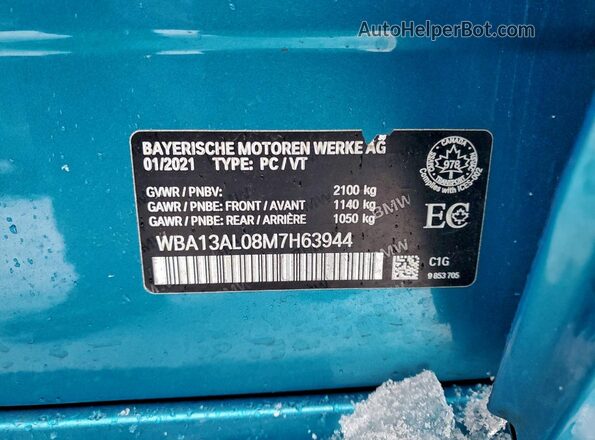 WBA13AL08M7H63944 2021 BMW M2 Teal Widok komory silnika