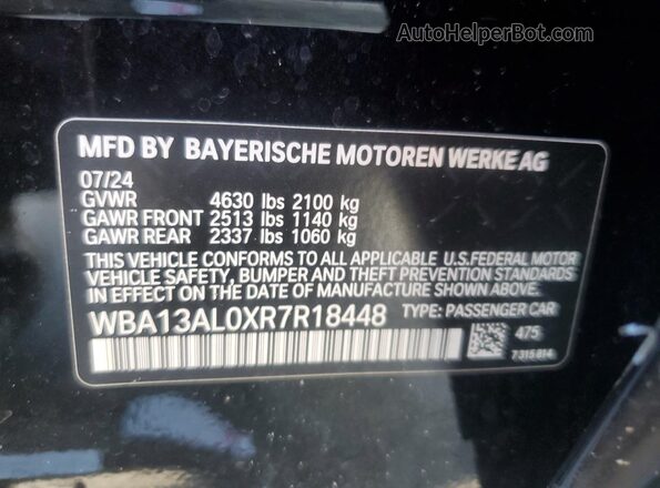 WBA13AL0XR7R18448 2024 BMW M2 Black Vista del compartimento del motor