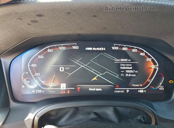 WBA13AR0XMCG95967 2021 BMW M4 Black ხელსაწყოთა პანელის ხედი