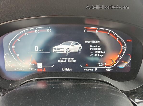 WBA13BJ06MWX01082 2021 BMW 5 SERIES White Սարքավորումների վահանակի տեսք