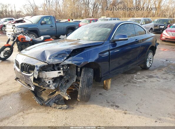 WBA1F9C57GV544424 2016 BMW 2 SERIES Dark Blue Առջևի ձախ երեք քառորդ տեսարան