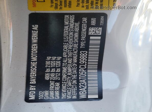 WBA23AT05PCL99883 2023 BMW 4 SERIES White Շարժիչի բաժամունքի տեսք
