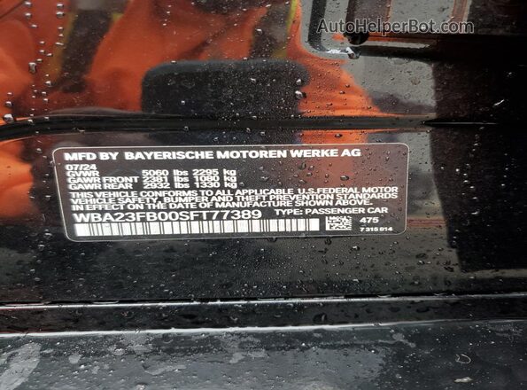 WBA23FB00SFT77389 2025 BMW 7 SERIES Black 