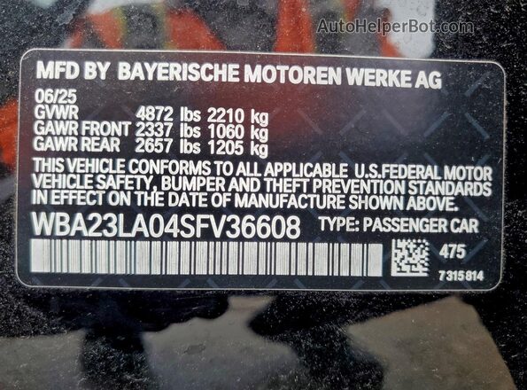 WBA23LA04SFV36608 2025 BMW 3 SERIES Black Вид підкапотного простору
